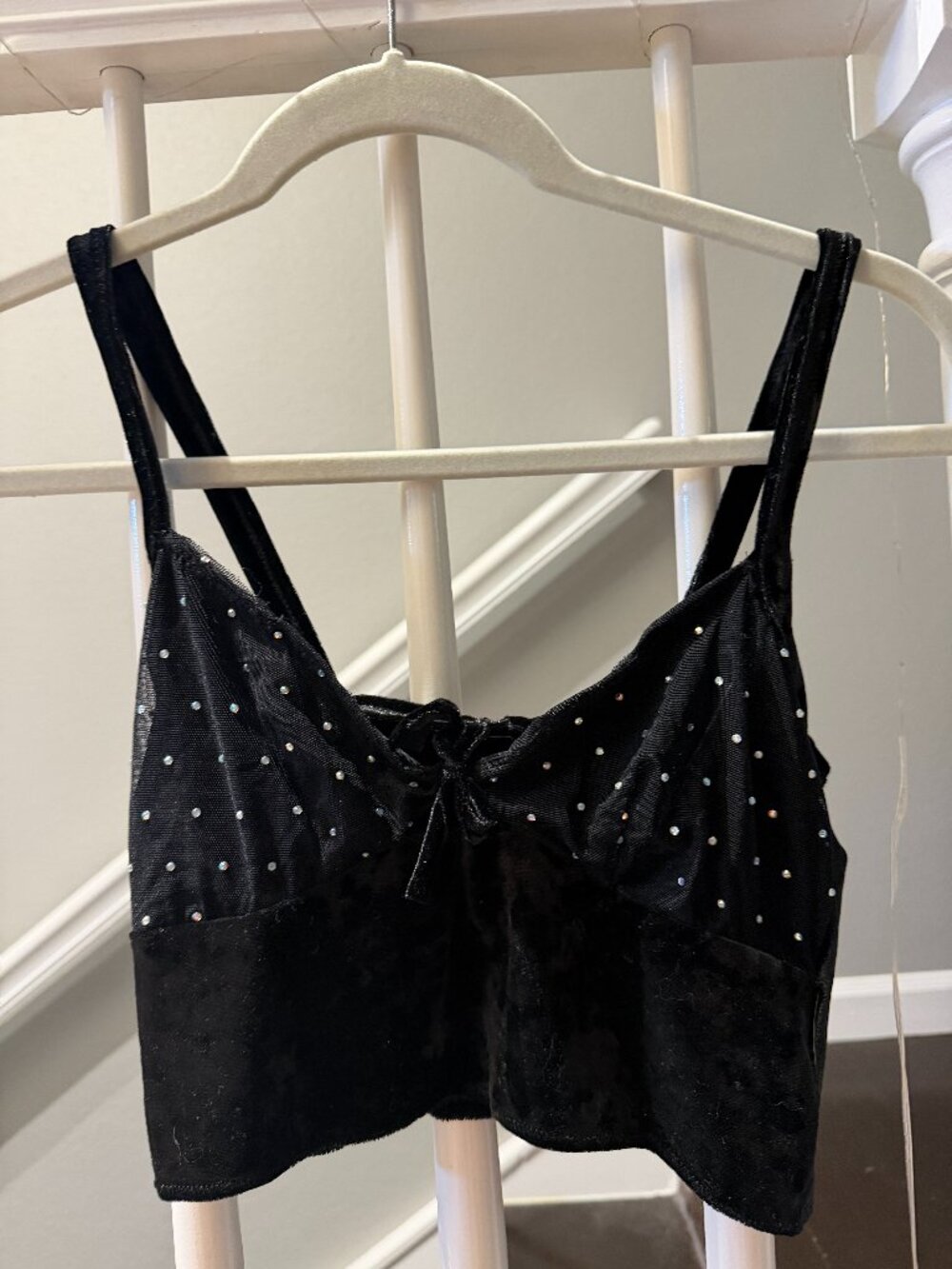 Handmade Black Sparkly Rhinestone Tank - Size fits like S/M
